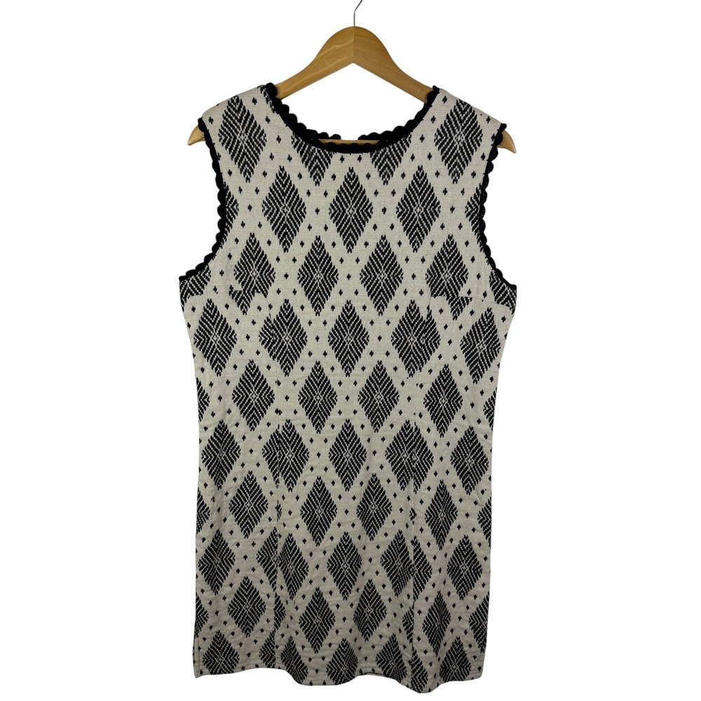 Double D Ranch Embroidered Diamond Geometric Shift Dress Size 14 Western Boho